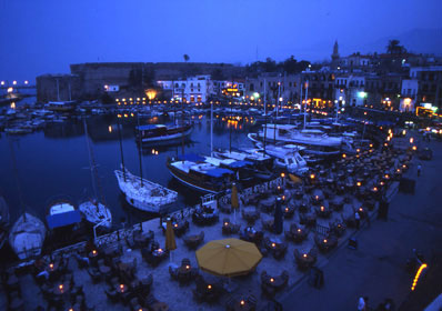 Kyrenia Harbour at night