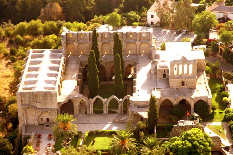 Bellapais Monastery from sky