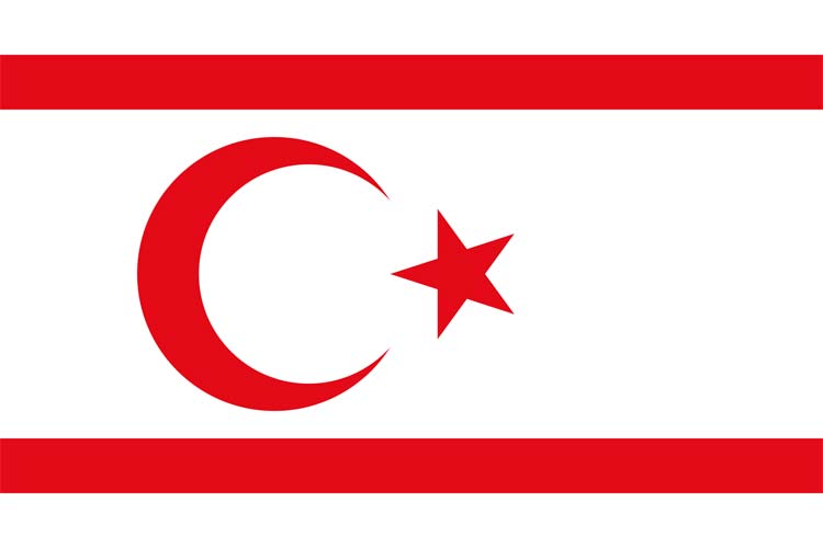 The flag of the Turkish Republic of Northern Cyprus